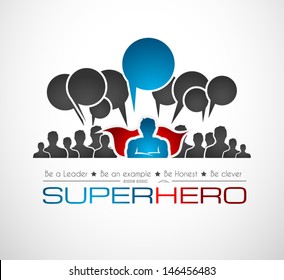 Worldwide communication and social media concept art with a superhero shape. People communicating around the globe with a lot of connections.