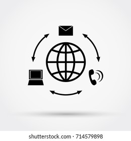 Worldwide communication techniques vector illustration.