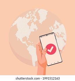 worldwide communication technology with smartphone