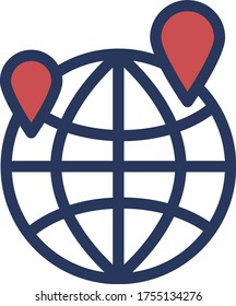 Worldwide concept icon. Globalization idea thin line illustration. International trade and delivery. Vector isolated outline drawing. Editable stroke