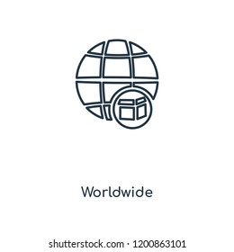 Worldwide concept line icon. Linear Worldwide concept outline symbol design. This simple element illustration can be used for web and mobile UI/UX.