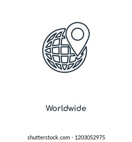 Worldwide concept line icon. Linear Worldwide concept outline symbol design. This simple element illustration can be used for web and mobile UI/UX.