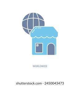 worldwide concept line icon. Simple element illustration. worldwide concept outline symbol design.