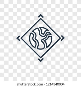 Worldwide concept vector linear icon isolated on transparent background, Worldwide concept transparency concept in outline style