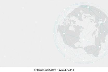 Worldwide connection gray background illustration vector