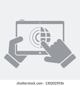 Worldwide connection symboL - Flat and isolated vector illustration icon with minimal and modern design