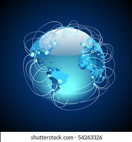 Worldwide connections concept. Vector illustration.