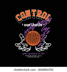 Worldwide Control Street Style Tshirt Design