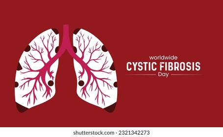 Weltweiter Tag der Cystischen Fibrose. Lungenkrankheit, Vektorgrafik. 