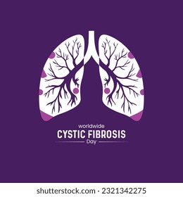 Worldwide Cystic Fibrosis Day. lung disease vector illustration. 