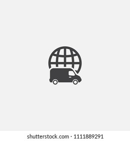 worldwide delivery base icon. Simple sign illustration. worldwide delivery symbol design from delivery series. Can be used for web, print and mobile