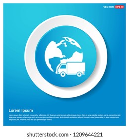 Worldwide delivery icon Abstract Blue Web Sticker Button - Free vector icon