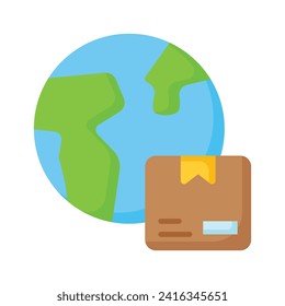 Diseño de icono de entrega a nivel mundial, vector editable de entrega global