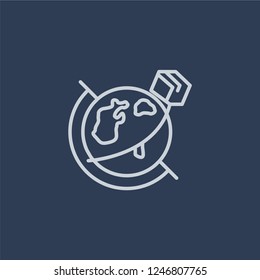 worldwide delivery icon. worldwide delivery linear design concept from Delivery and logistic collection. Simple element vector illustration on dark blue background.