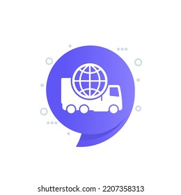 Worldwide Delivery Icon With A Truck