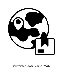 Icono de entrega mundial en vector. Logotipo

