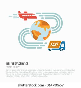 Worldwide delivery service concept. Vector Illustration.