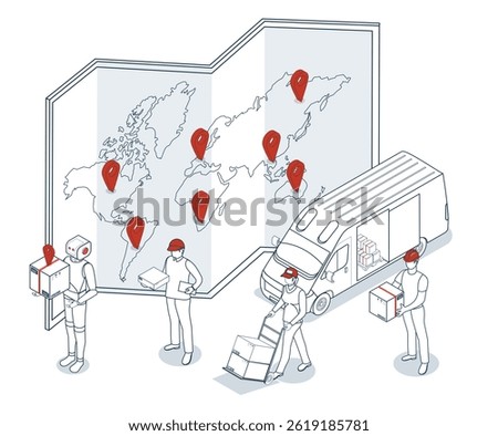 Worldwide delivery services are powered by global logistics, offering customers various shipping options and streamlined online order management.