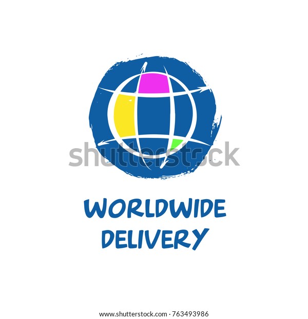 Worldwide Delivery Template Logo Sketch Vector Stock Vector