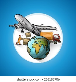 Worldwide delivery, vector illustration for your design, eps10 