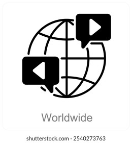 Concepto de icono mundial y terrestre