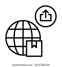 Worldwide Exports icon line vector illustration