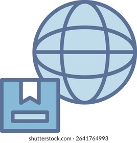 Worldwide Filled Blue Tone Icon
