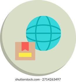 Ícone de estilo de círculo plano mundial