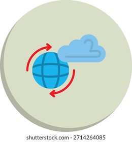 Ícone de estilo de círculo plano mundial