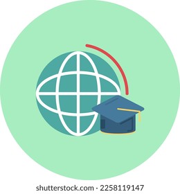 Diseño de iconos de vectores planos a nivel mundial