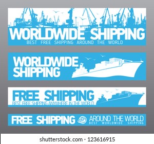 Worldwide free shipping banners collection.