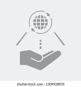 Worldwide full transport services - Flat and isolated vector illustration icon with minimal and modern design