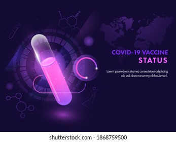 Worldwide Future Technology Background With Vaccine Process For Covid-19 Vaccination Status Concept.