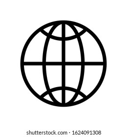 Worldwide, global, all over the world contact us web line icon, internet related outline icon isolated on white background EPS Vector