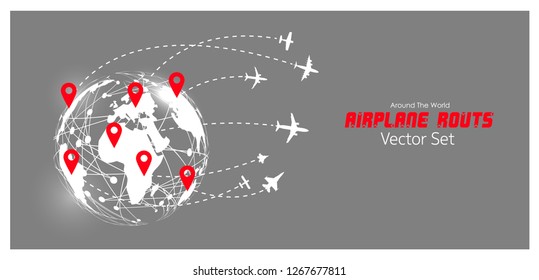 Worldwide global delivery shipping logistics concept. Flat design. Vector Illustration.