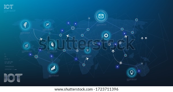 Worldwide Global Internet Network Things Network Stock Vector (Royalty ...