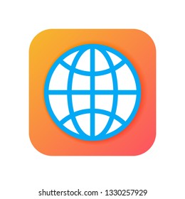 Worldwide, Globe, Browser icons. Modern Icon in Flat style on Gradient background. Vector icon for any purposes, suitable for business, finance theme
