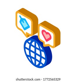 Worldwide Globe Icon Vector. Isometric Worldwide Globe sign. color isolated symbol illustration