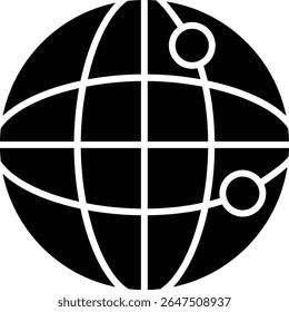 Design mundial de ícone de vetor de glifo