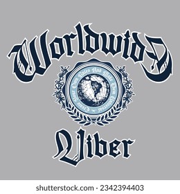 Worldwide gothic college varsity design