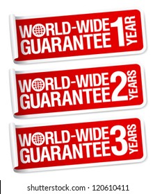 Conjunto de stickers de garantía a nivel mundial