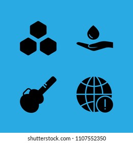 worldwide, guitar protector, beehive and responsible use of water icons vector in sample icon set for web and graphic design