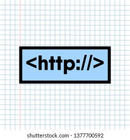 Worldwide HTTP Symbol Code Icon on Paper Note Background, Media Icon for Technology Communication and Business E-Commerce Concept. Vector, Illustration