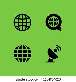 worldwide icon. 4 worldwide set with satellite, global and globe vector icons for web and mobile app