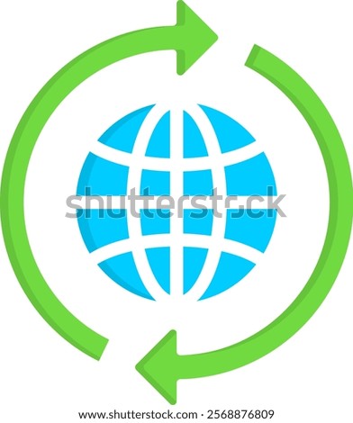 Worldwide Icon Flat Vector Illustration