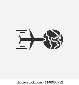 Worldwide icon illustration,vector travel sign symbol
