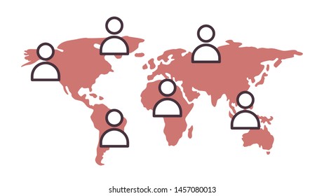 Worldwide icon, Infographic, minimal vector design, easy to adjust color