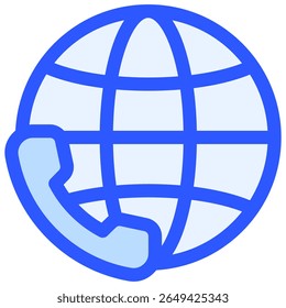 Ícone mundial. Símbolo de ícone de chamada internacional. Ilustração vetorial