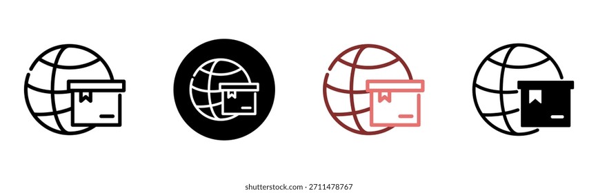 Ilustração de vetor de múltiplos estilos de ícone mundial