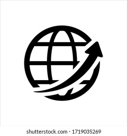 Weltweites Symbol auf weißem Hintergrund